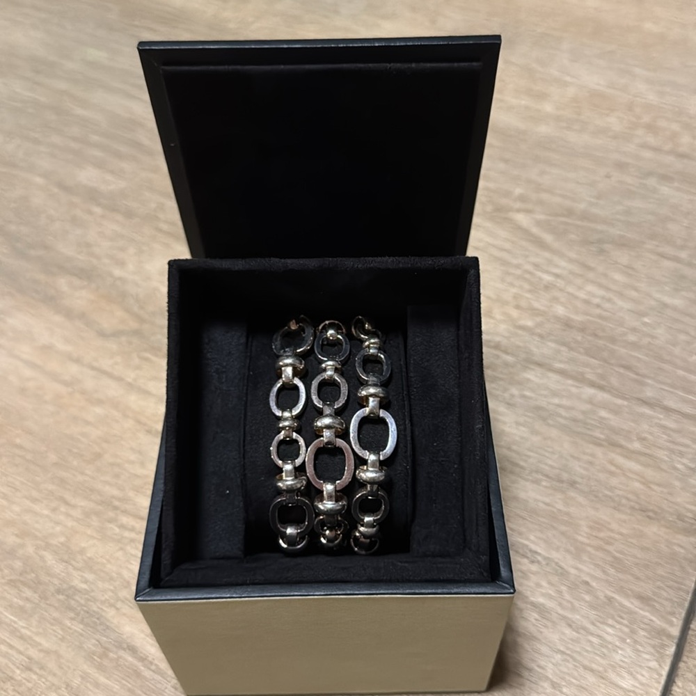 Links of London BRIT LINES bracelet, three rows, silver